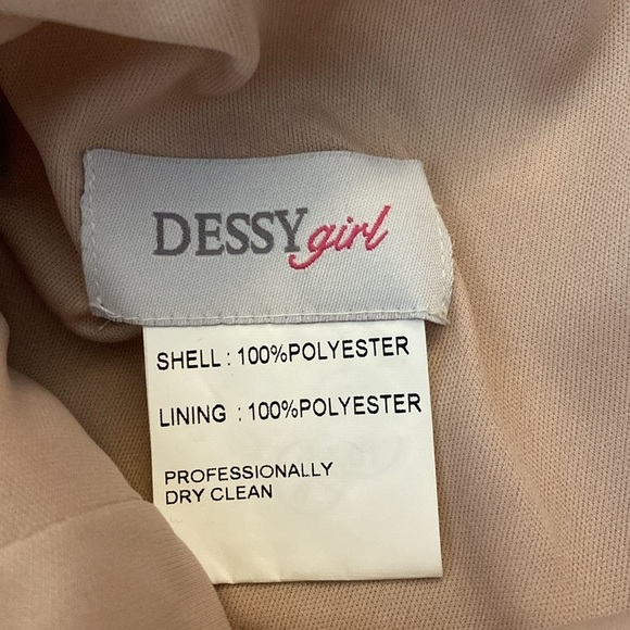 Dessy Girl Tan One Shoulder Dress Size 12 - Picture 6 of 9